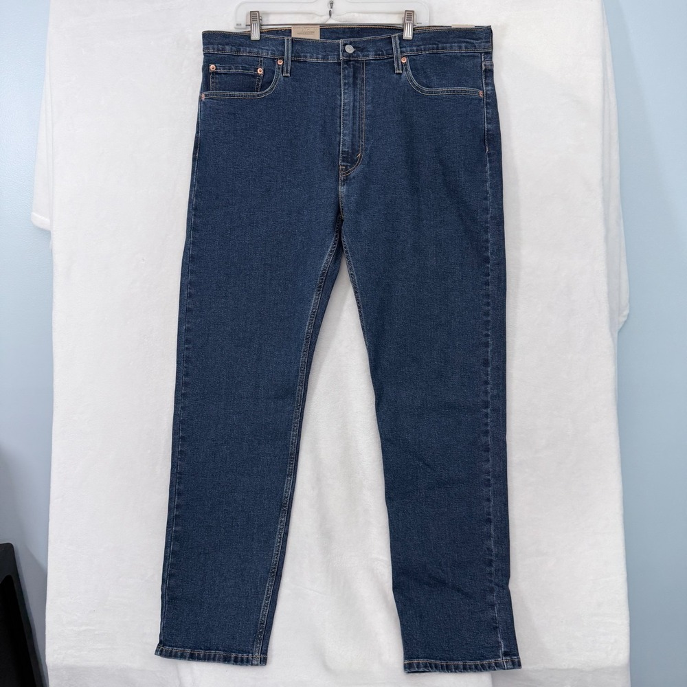 Levis 502 Jeans Mens 38x32 (40x31) Blue Taper Leg Stretch - Picture 2 of 10